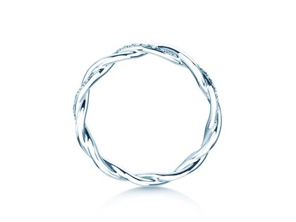 Anello di Fidanzamento Sparkling Curve in 14K oro bianco con diamanti 0,14ct G/SI