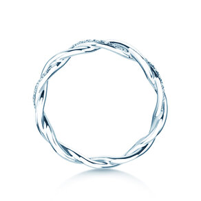 Anello di Fidanzamento Sparkling Curve in 14K oro bianco con diamanti 0,14ct G/SI
