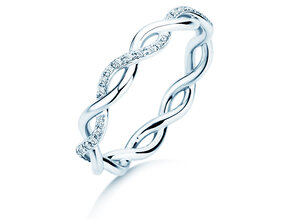 Anello di Fidanzamento Sparkling Curve in 14K oro bianco con diamanti 0,14ct G/SI