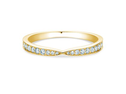 Anello di Fidanzamento V-Eternity in 14K oro giallo con diamanti 0,22ct G/SI