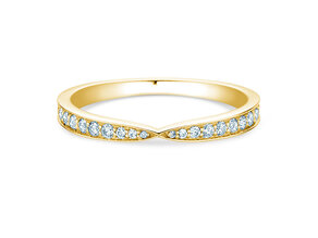 Anello di Fidanzamento V-Eternity in 14K oro giallo con diamanti 0,22ct G/SI