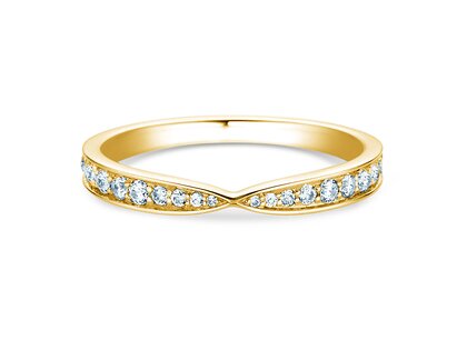 Anello di Fidanzamento V-Eternity in 14K oro giallo con diamanti 0,30ct G/SI