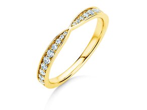 Anello di Fidanzamento V-Eternity in 14K oro giallo con diamanti 0,30ct G/SI