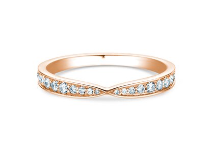 Anello di Fidanzamento V-Eternity in 18K oro rosa con diamanti 0,30ct G/SI
