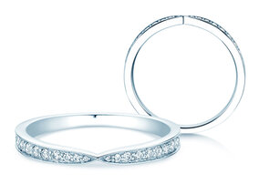 Anello di Fidanzamento V-Eternity in 18K oro bianco con diamanti 0,22ct G/SI