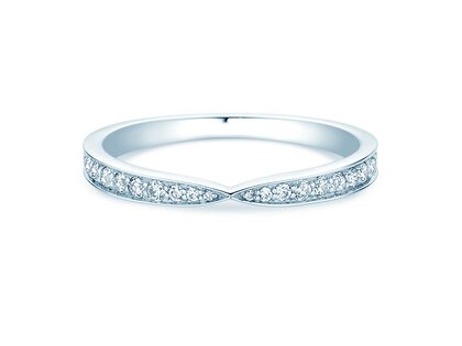 Anello di Fidanzamento V-Eternity in 14K oro bianco con diamanti 0,22ct G/SI