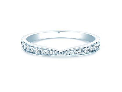 Anello di Fidanzamento V-Eternity in 14K oro bianco con diamanti 0,30ct G/SI
