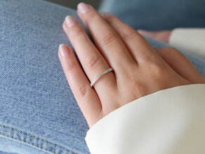 Anello di Fidanzamento V-Eternity in 14K oro bianco con diamanti 0,22ct G/SI