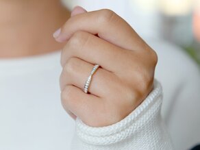 Anello di Fidanzamento V-Eternity in 14K oro bianco con diamanti 0,30ct G/SI