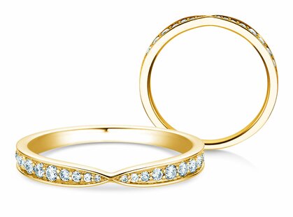 Anello di Fidanzamento V-Eternity in 18K oro giallo con diamanti 0,30ct