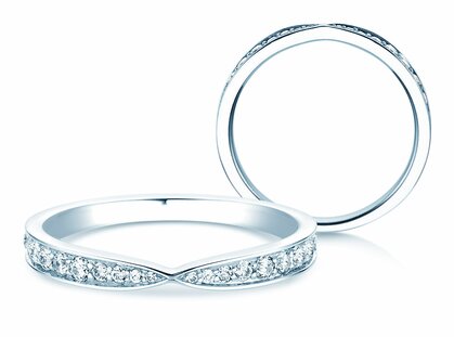 Anello di Fidanzamento V-Eternity in 14K oro bianco con diamanti 0,30ct