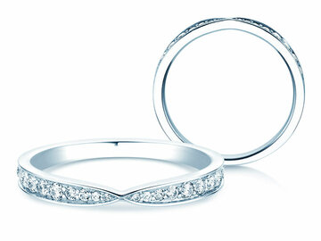 Anello di Fidanzamento V-Eternity in 14K oro bianco con diamanti 0,22ct G/SI
