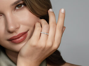 Anello di Fidanzamento Wave in 14K oro bianco con diamanti 0,57ct G/SI