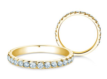 Anello di Fidanzamento Wave in 14K oro giallo con diamanti 0,57ct G/SI