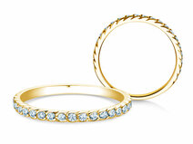 Anello di Fidanzamento Wave in 9K oro giallo con diamanti 0,33ct G/SI