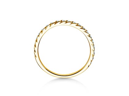 Anello di Fidanzamento Wave in 14K oro giallo con diamanti 0,33ct G/SI