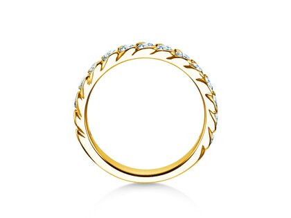 Anello di Fidanzamento Wave in 14K oro giallo con diamanti 1,30ct G/SI