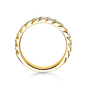 Anello di Fidanzamento Wave in 14K oro giallo con diamanti 1,30ct G/SI