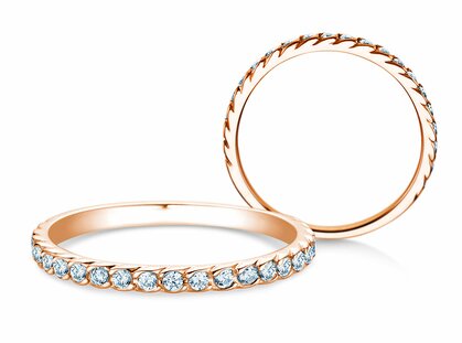 Anello di Fidanzamento Wave in 9K oro rosa con diamanti 0,33ct G/SI