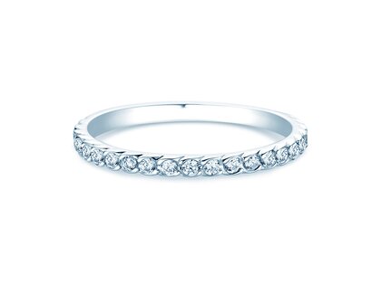 Anello di Fidanzamento Wave in 14K oro bianco con diamanti 0,33ct G/SI