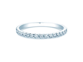 Anello di Fidanzamento Wave in 14K oro bianco con diamanti 0,33ct G/SI