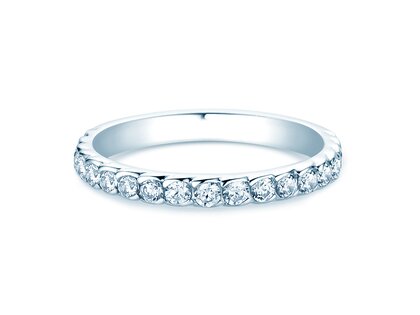 Anello di Fidanzamento Wave in 14K oro bianco con diamanti 0,57ct G/SI