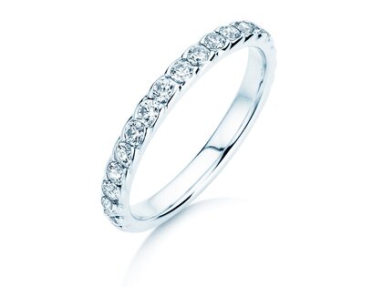 Anello di Fidanzamento Wave in 14K oro bianco con diamanti 0,57ct G/SI
