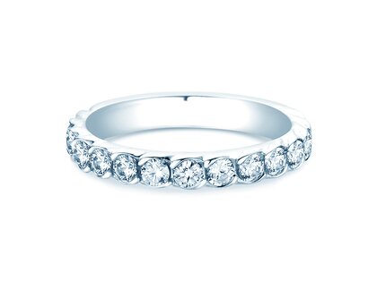 Anello di Fidanzamento Wave in 14K oro bianco con diamanti 1,30ct G/SI