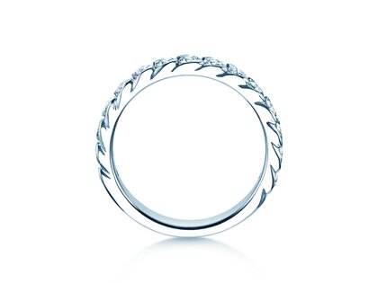 Anello di Fidanzamento Wave in 14K oro bianco con diamanti 1,30ct G/SI