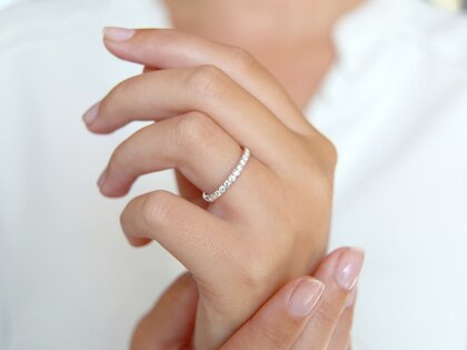Anello di Fidanzamento Wave in 14K oro bianco con diamanti 0,57ct G/SI
