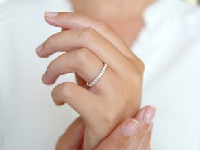 Anello di Fidanzamento Wave in 14K oro bianco con diamanti 0,57ct G/SI