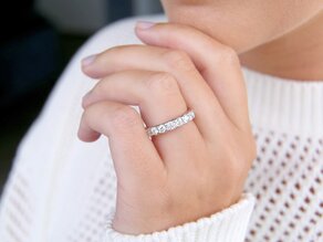 Anello di Fidanzamento Wave in 14K oro bianco con diamanti 1,30ct G/SI