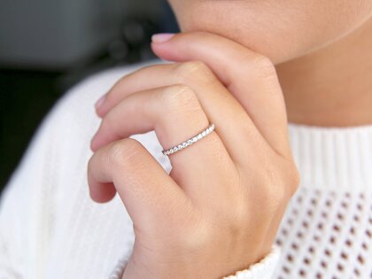 Anello di Fidanzamento Wave in 14K oro bianco con diamanti 0,33ct G/SI