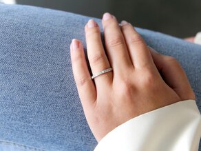 Anello di Fidanzamento Wave in 14K oro bianco con diamanti 0,57ct G/SI