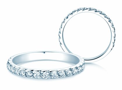 Anello di Fidanzamento Wave in platino 950/- con diamanti 0,57ct G/SI