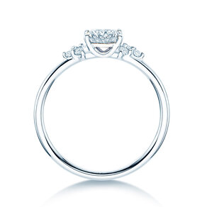 Anello di Fidanzamento Blossom Cushion in 9K oro bianco con diamanti naturali 0,29ct G/SI