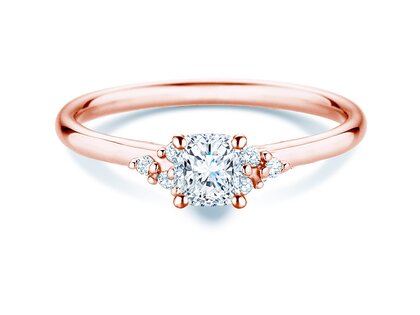 Anello di Fidanzamento Blossom Cushion in 9K oro rosa con diamanti naturali 0,29ct G/SI