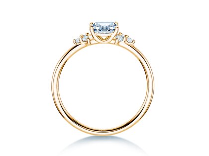Anello di Fidanzamento Blossom Emerald in 14K oro giallo con diamanti naturali 0,22ct G/VS