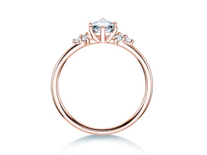 Anello di Fidanzamento Blossom Marquise in 9K oro rosa con diamanti naturali 0,29ct G/SI