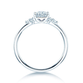 Anello di Fidanzamento Blossom Oval in 9K oro bianco con diamanti naturali 0,29ct G/SI