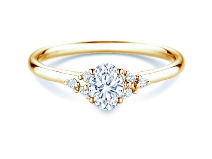 Anello di Fidanzamento Blossom Oval in oro giallo