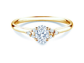 Anello di Fidanzamento Blossom Oval in oro giallo
