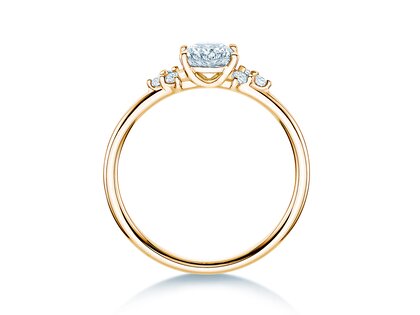 Anello di Fidanzamento Blossom Oval in 9K oro giallo con diamanti naturali 0,29ct G/SI
