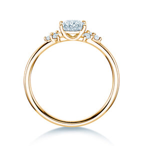 Anello di Fidanzamento Blossom Oval in 9K oro giallo con diamanti naturali 0,29ct G/SI