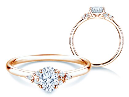 Anello di Fidanzamento Blossom Oval in oro rosa