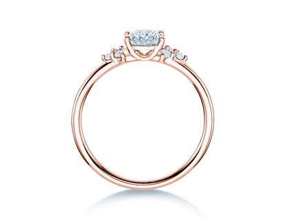 Anello di Fidanzamento Blossom Oval in 9K oro rosa con diamanti naturali 0,29ct G/SI