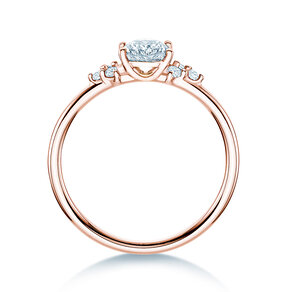 Anello di Fidanzamento Blossom Oval in 9K oro rosa con diamanti naturali 0,29ct G/SI