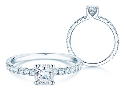 Anello di Fidanzamento Classic 4 Cushion Pavé