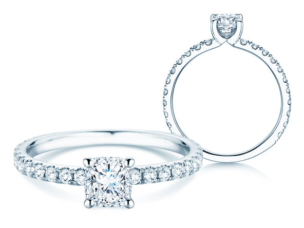 Anello di Fidanzamento Classic 4 Cushion Pavé