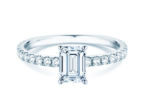 Anello di Fidanzamento Classic 4 Emerald Pavé